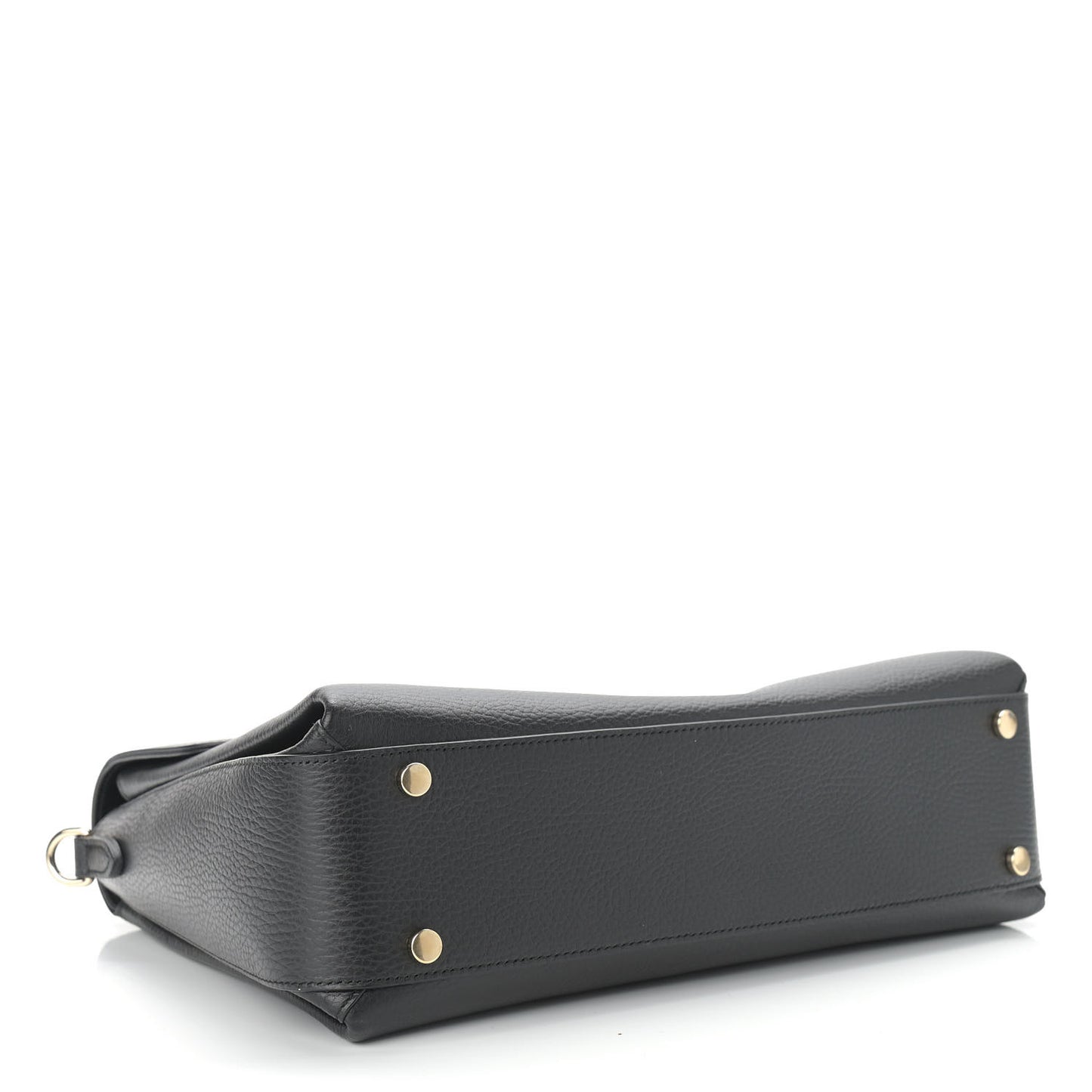 Dollar Calfskin Medium Interlocking G Top Handle Shoulder Bag Black