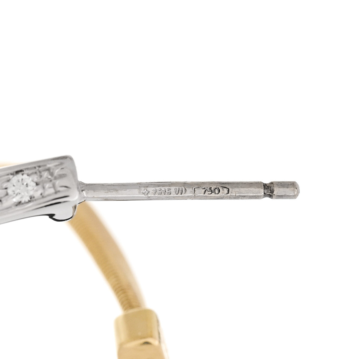 Marco Bicego 18K Yellow White Gold Diamond Marrakech Coil Hoop Earrings 5 of 6