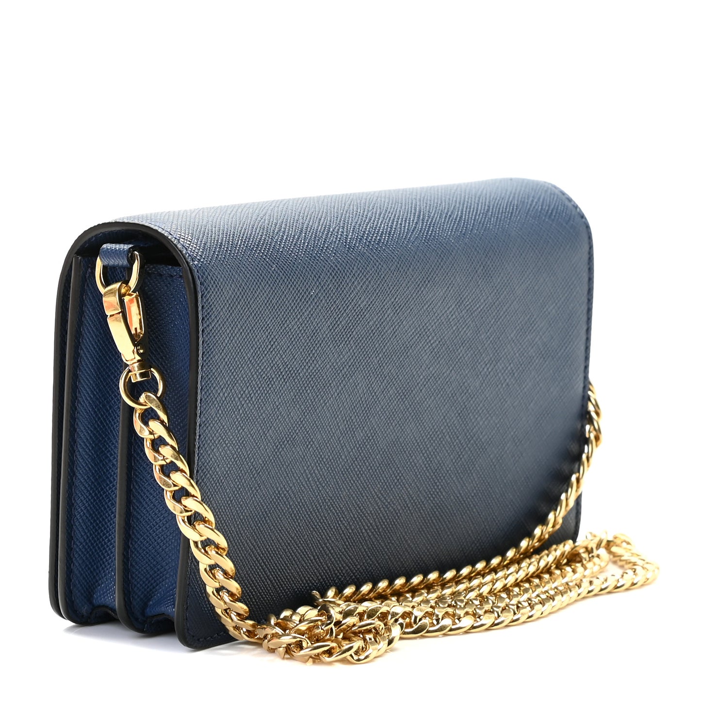 Saffiano Chain Crossbody Bag Bluette