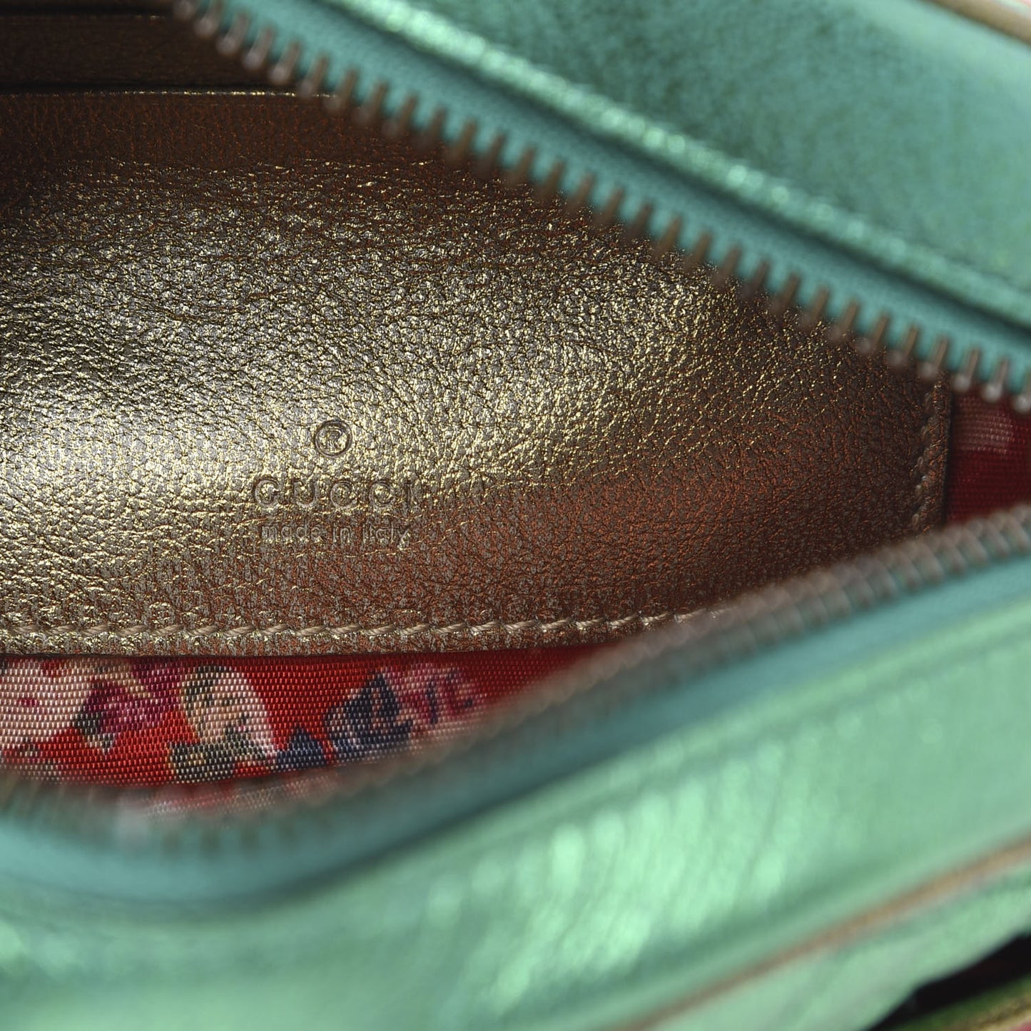 Laminated Nappa Trapuntata Mini Zumi Dome Shoulder Bag Rosso Jasmine Green Rame