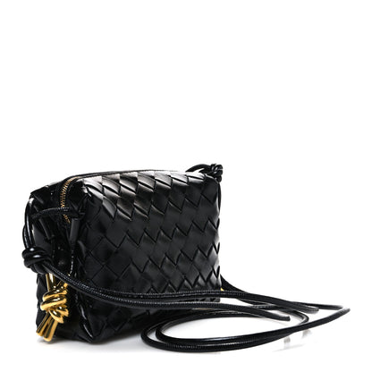 Bottega Veneta Polished Nappa Intrecciato Metallic Knot Mini Loop Camera Bag Black 3 of 9