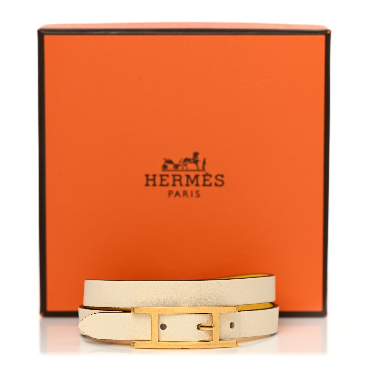Hermes Swift Behapi Double Tour Bracelet Craie Lime 9 of 9