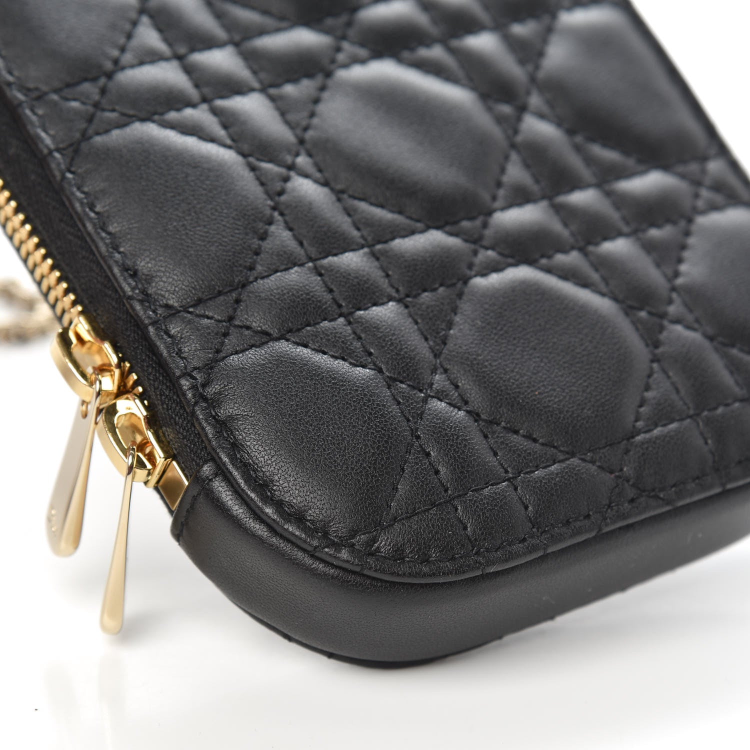 Christian Dior Lambskin Cannage Lady Dior Phone Holder Black 7 of 9