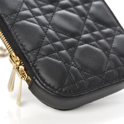 Christian Dior Lambskin Cannage Lady Dior Phone Holder Black 7 of 9