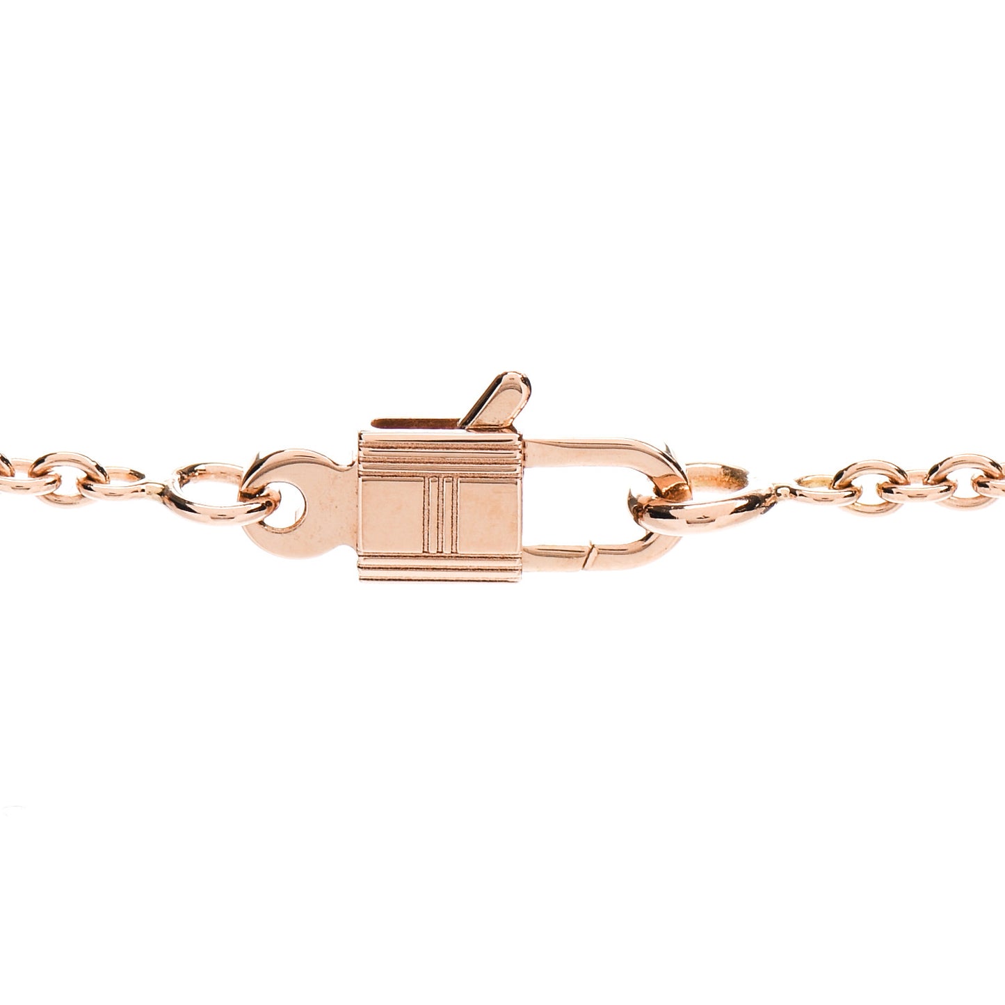 18K Rose Gold Diamond Amulettes Cadenas Pendant Necklace