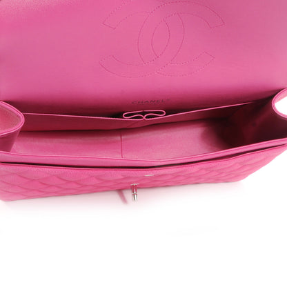 Chanel Iridescent Caviar Maxi Double Flap Hot Pink 5 of 8