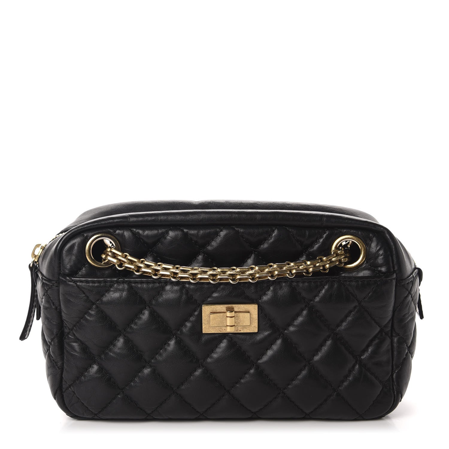 Chanel Aged Calfskin Quilted Small Reissue Camera Case Black 1 of 10