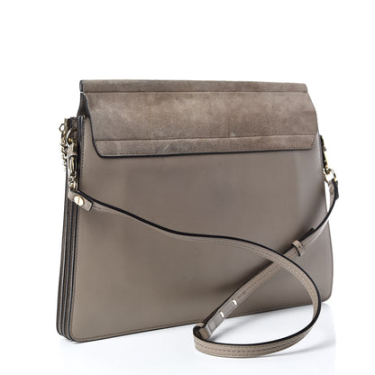 Chloe Calfskin Suede Medium Faye Shoulder Bag Motty Grey 3 of 12
