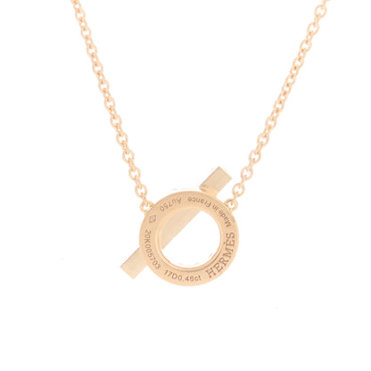 Hermes 18K Rose Gold Diamond Finesse Pendant Necklace 5 of 6