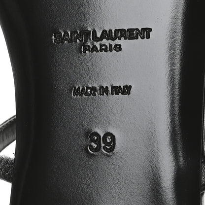 Saint Laurent Calfskin Cassandra Monogram Sandals 39 Black 7 of 9