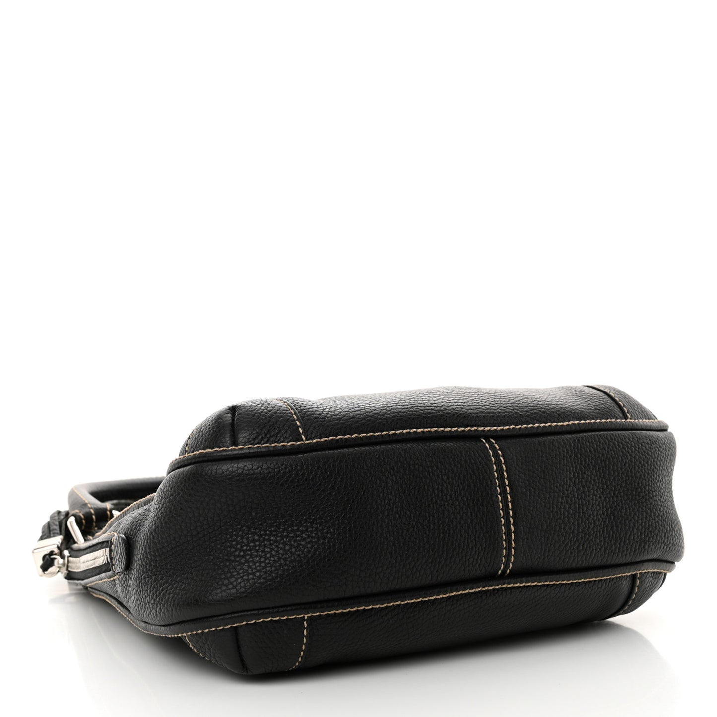 Grained Calfskin Tassel Hobo Black