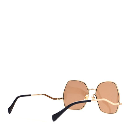 Gucci Metal Frame Sunglasses GG0972S Gold Brown 4 of 7