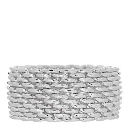 Tiffany Sterling Silver Somerset Mesh Ring 53 6.25 1 of 4