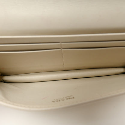 Prada Soft Calfskin Impunture Diagramme Chain Wallet White 5 of 12
