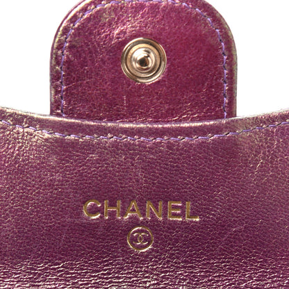 Chanel Iridescent Lambskin Quilted Flap Card Holder Purple 6 of 7