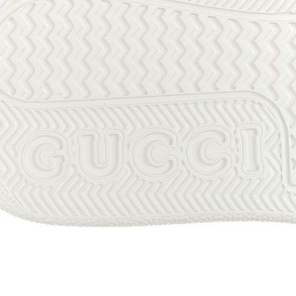 Gucci Calfskin Web Perforated Womens Platform 55mm Sneakers 37.5 White Bright Splash 7 of 10