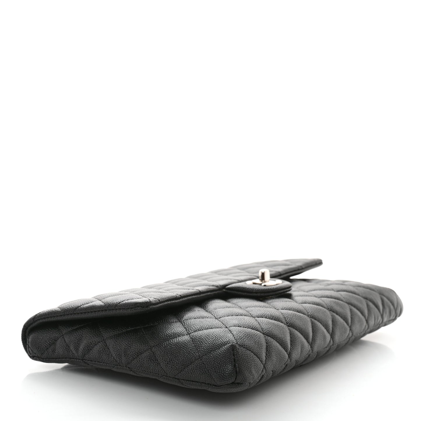 Caviar Quilted Flap Clutch Black