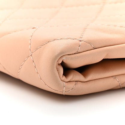 Chanel Lambskin Quilted Grip Clutch Nude 15 of 15