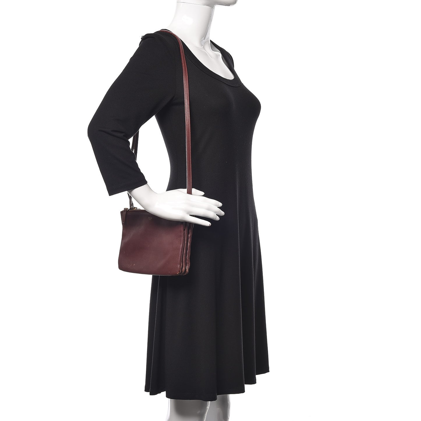 Lambskin Small Trio Crossbody Bag Burgundy