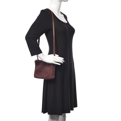 Celine Lambskin Small Trio Crossbody Bag Burgundy 2 of 13