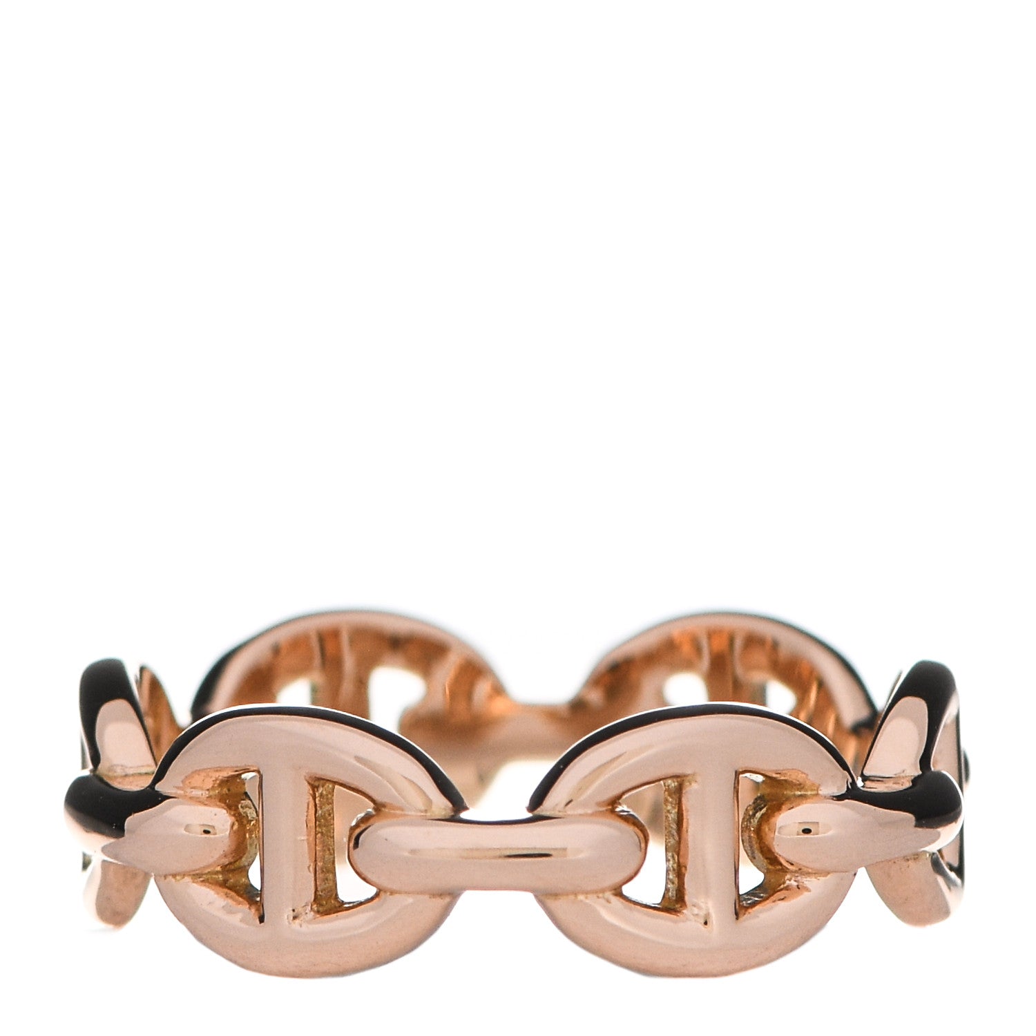 Hermes 18K Rose Gold PM Chaine D'Ancre Enchainee Ring 50 5.25 3 of 5