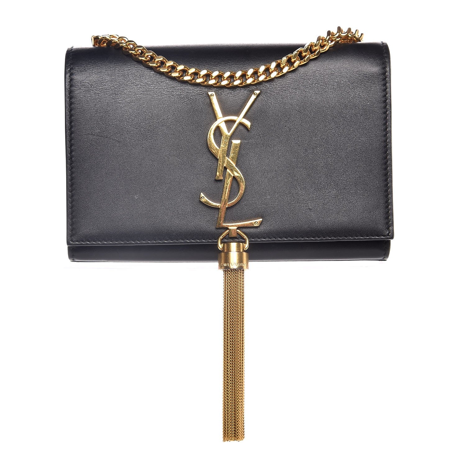 Saint Laurent Calfskin Small Classic Monogram Kate Tassel Satchel Black 1 of 8
