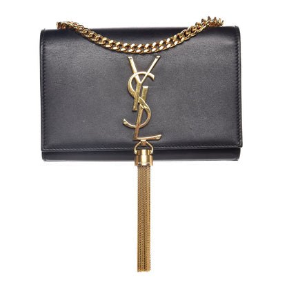 Saint Laurent Calfskin Small Classic Monogram Kate Tassel Satchel Black 1 of 8