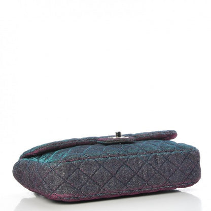 Chanel Iridescent Glitter Fabric Jumbo Single Flap Multicolor 4 of 9