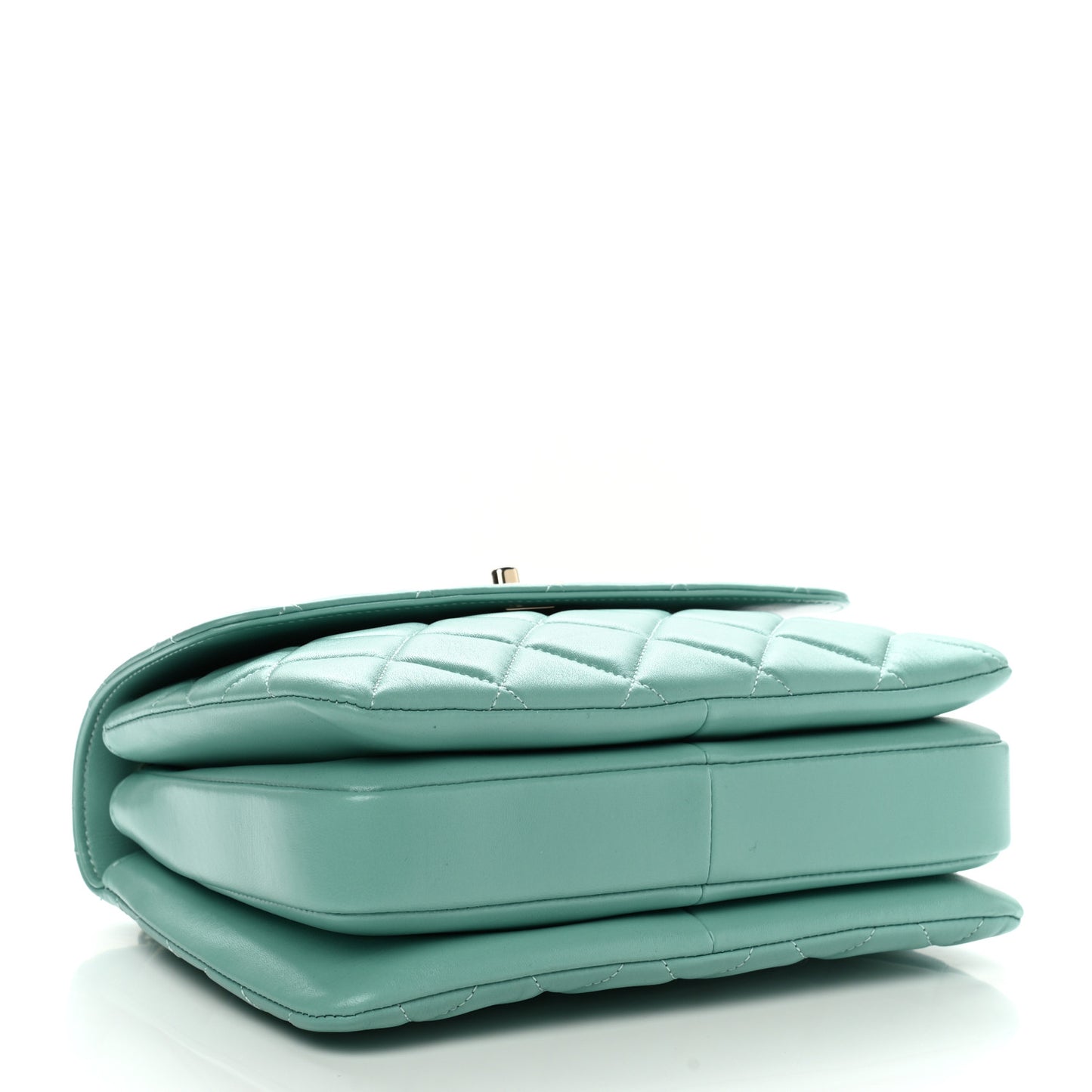 Lambskin Quilted Small Trendy CC Flap Dual Handle Bag Light Green