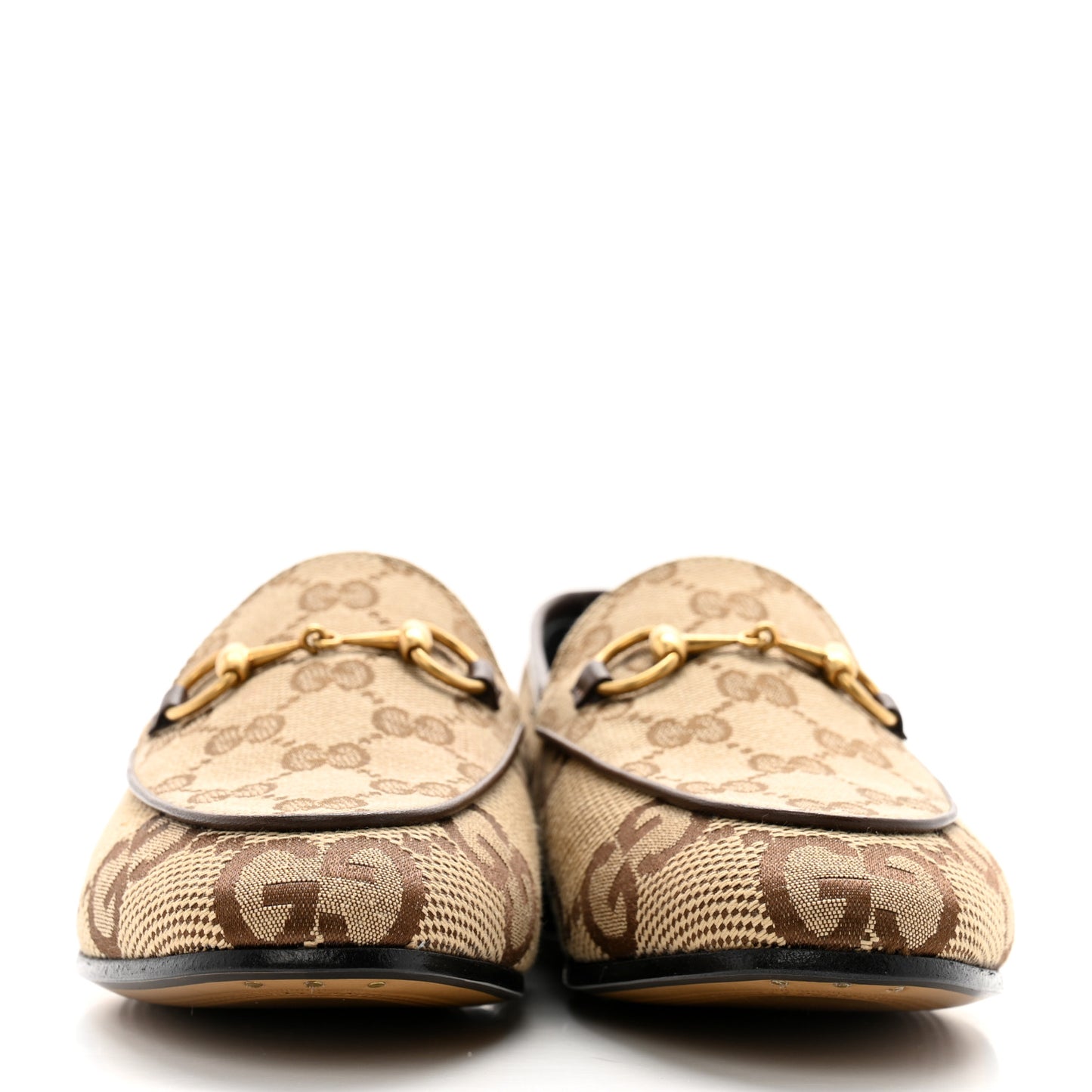 Canvas GG Monogram Horsebit Womens Jordaan Loafers 36.5