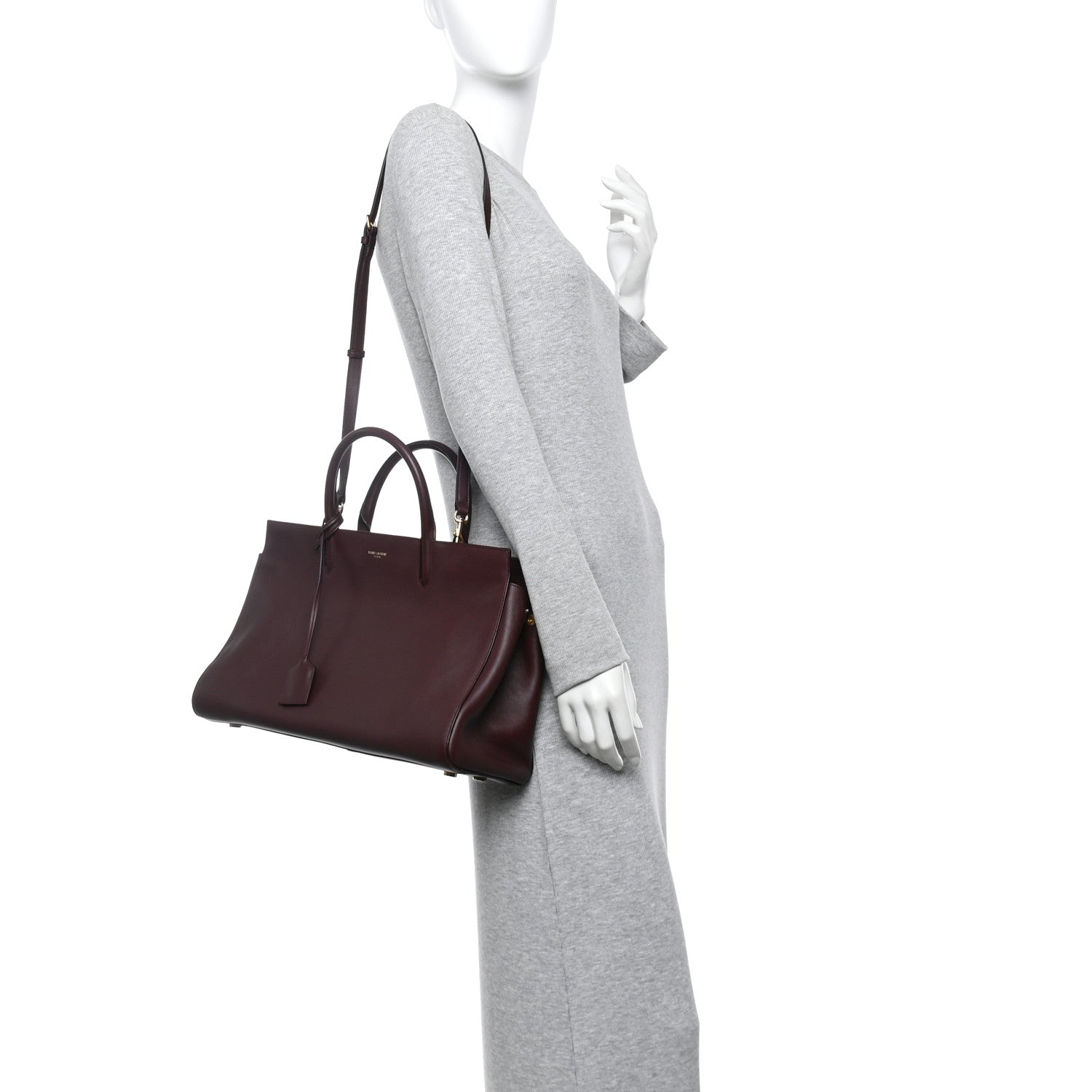 Saint Laurent Calfskin Medium Rive Gauche Cabas Amaranto 2 of 12