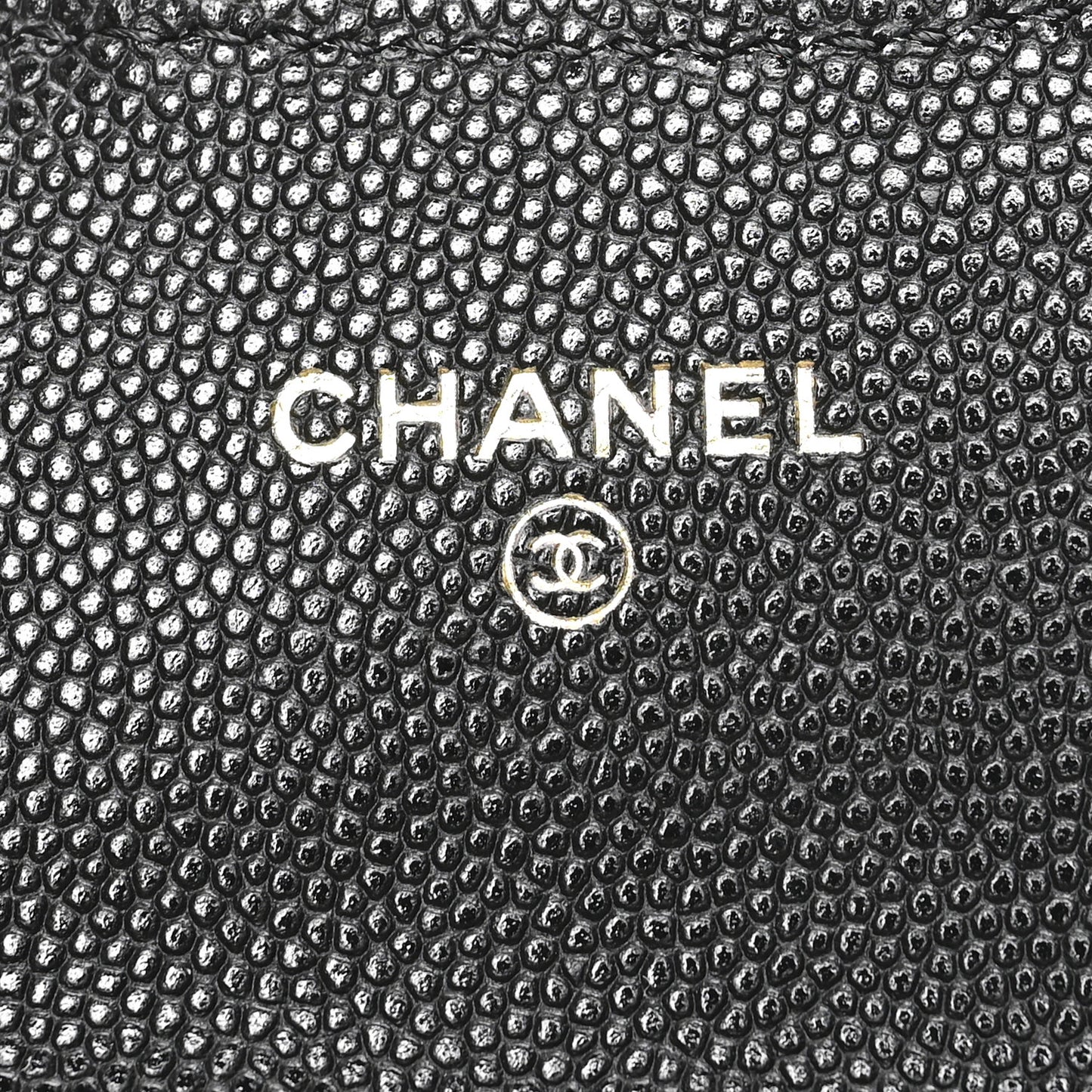 Caviar Quilted Flap Card Holder On Chain Black