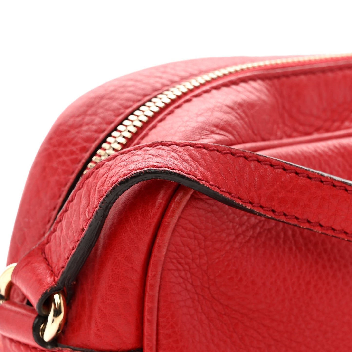 Pebbled Calfskin Small Soho Disco Bag Tabasco Red