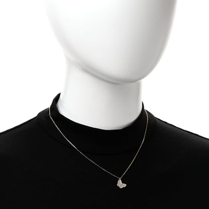 Van Cleef & Arpels 18K Yellow Gold Mother of Pearl Sweet Alhambra Butterfly Pendant Necklace 2 of 5