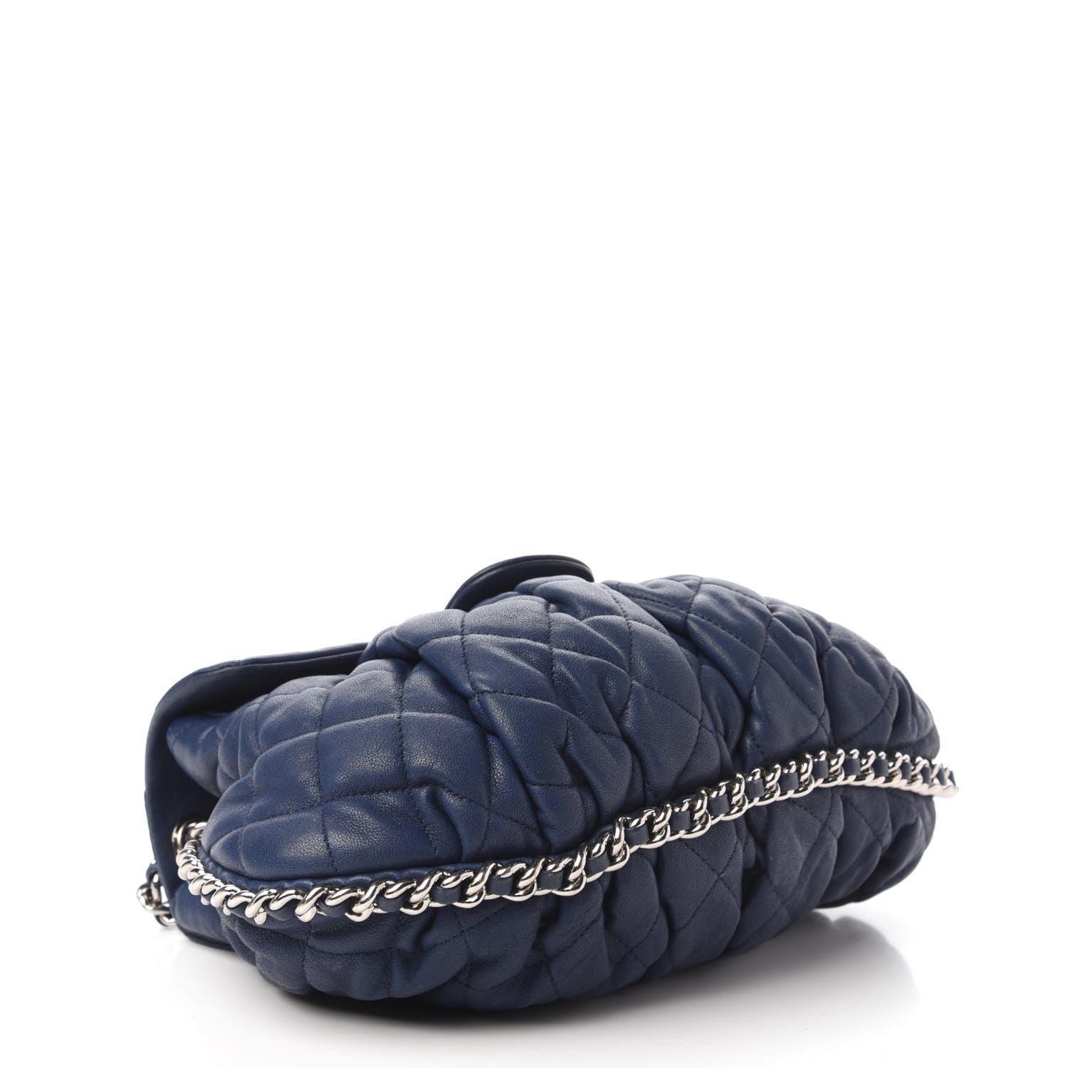 Chanel Washed Lambskin Quilted Medium Chain Around Messenger Blue 4 of 11