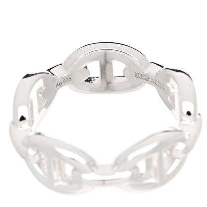 Hermes Sterling Silver PM Chaine d'Ancre Enchainee Band Ring  54 7 6 of 7