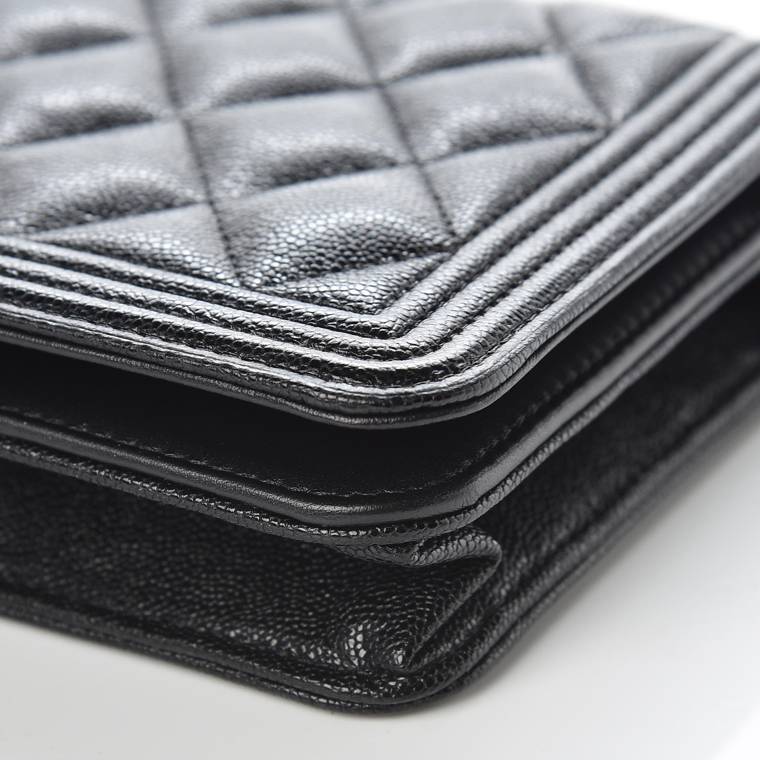 Chanel Caviar Quilted Boy Wallet On Chain WOC Black 10 of 11