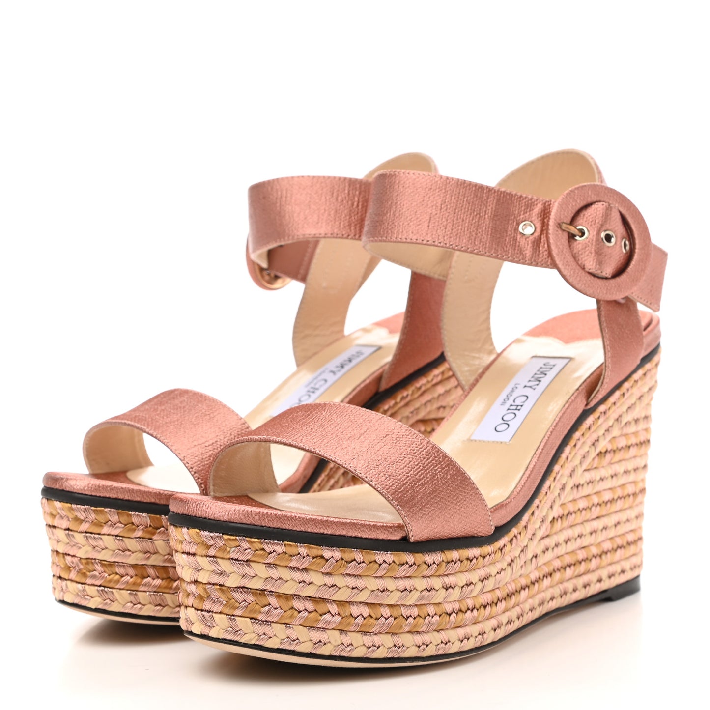 Calfskin Abigail 100 Wedge Sandal 39 Rose Gold