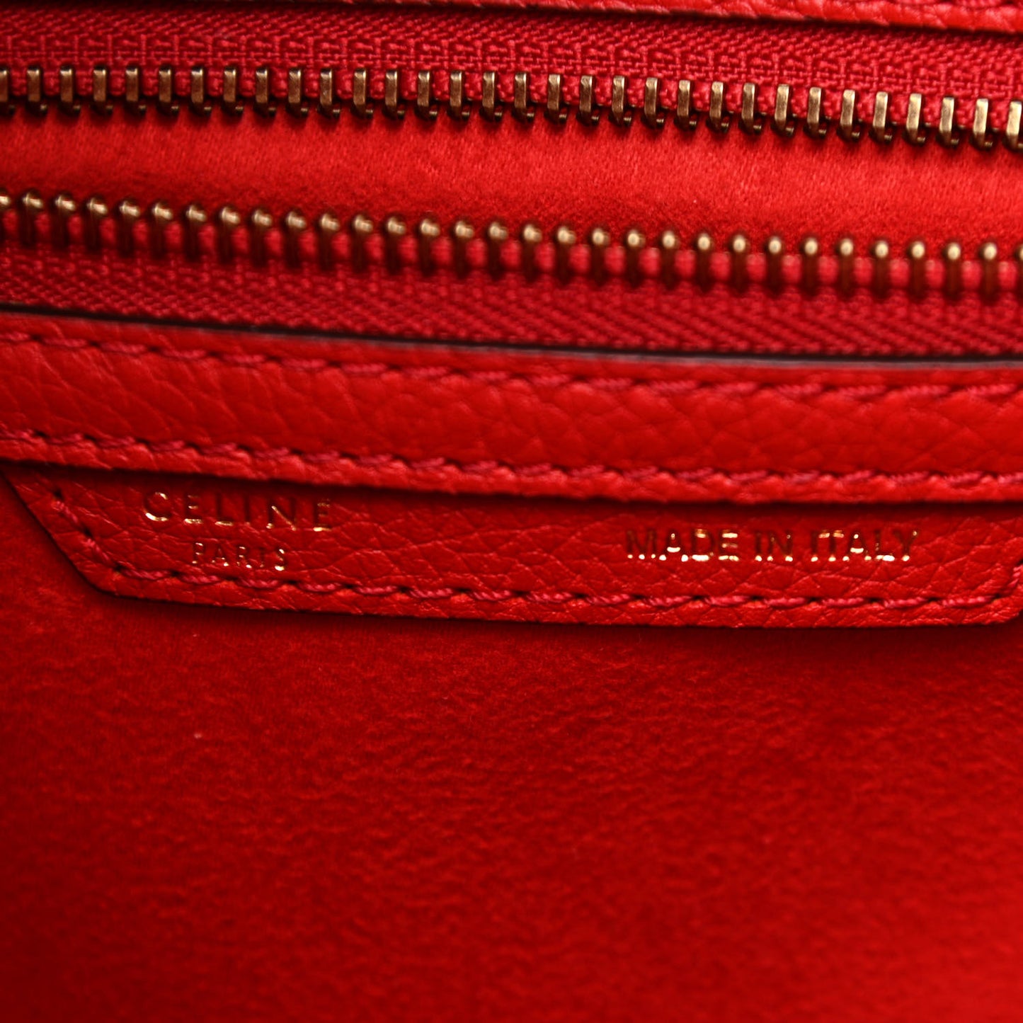 Drummed Calfskin Micro Luggage Coquelicot