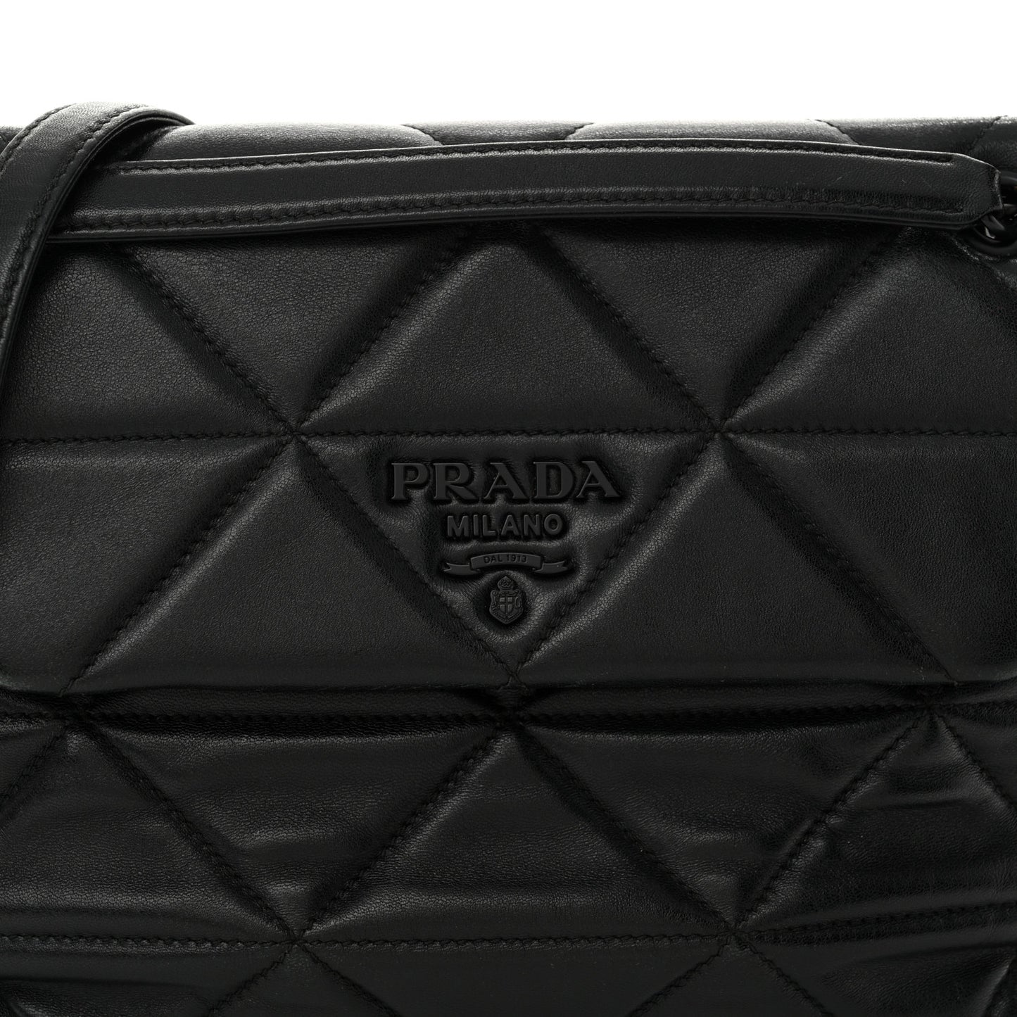 Nappa Triangle Stitched Large Spectrum Bag Black