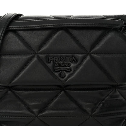 Prada Nappa Triangle Stitched Large Spectrum Bag Black 8 of 12
