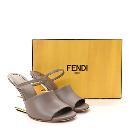 Fendi Vitello Fendi First 95mm Slide Sandals 37.5 Caribou 2 of 7