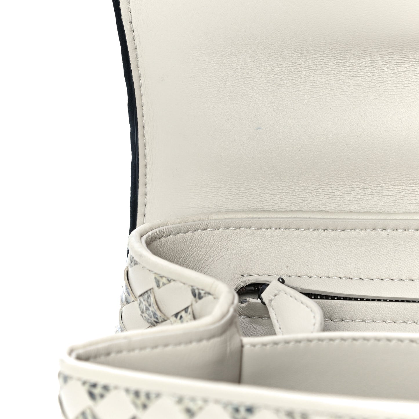 Nappa Ayers Intrecciato Checker Olimpia Knot Bag Mist Black