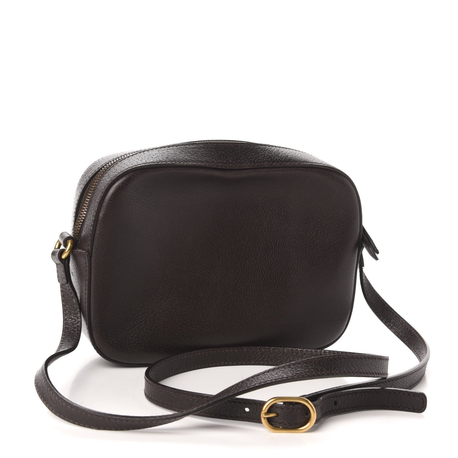 Gucci Textured Calfskin Web Small Webby Bee Shoulder Bag Brown Coffee 3 of 12