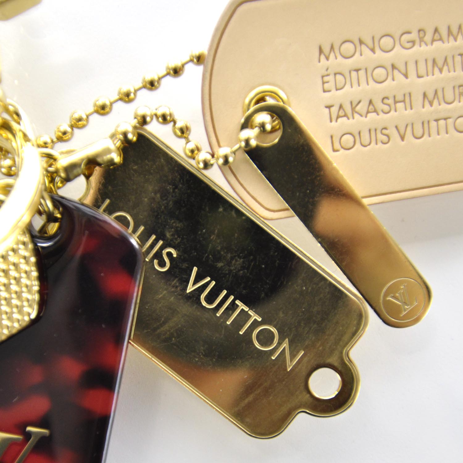 Louis Vuitton Monogramouflage Bag Charm Red 4 of 5