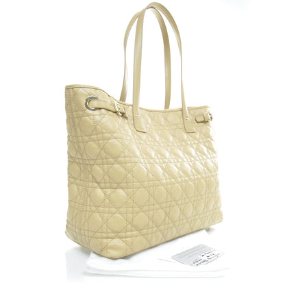 Christian Dior Coated Canvas Cannage Medium Panarea Tote Beige 2 of 9