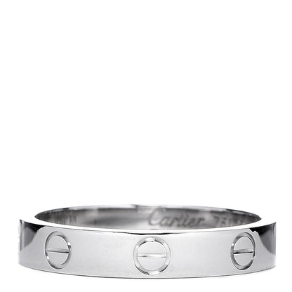 Cartier 18K White Gold 3.5mm LOVE Wedding Band Ring 56 7.5 1 of 4