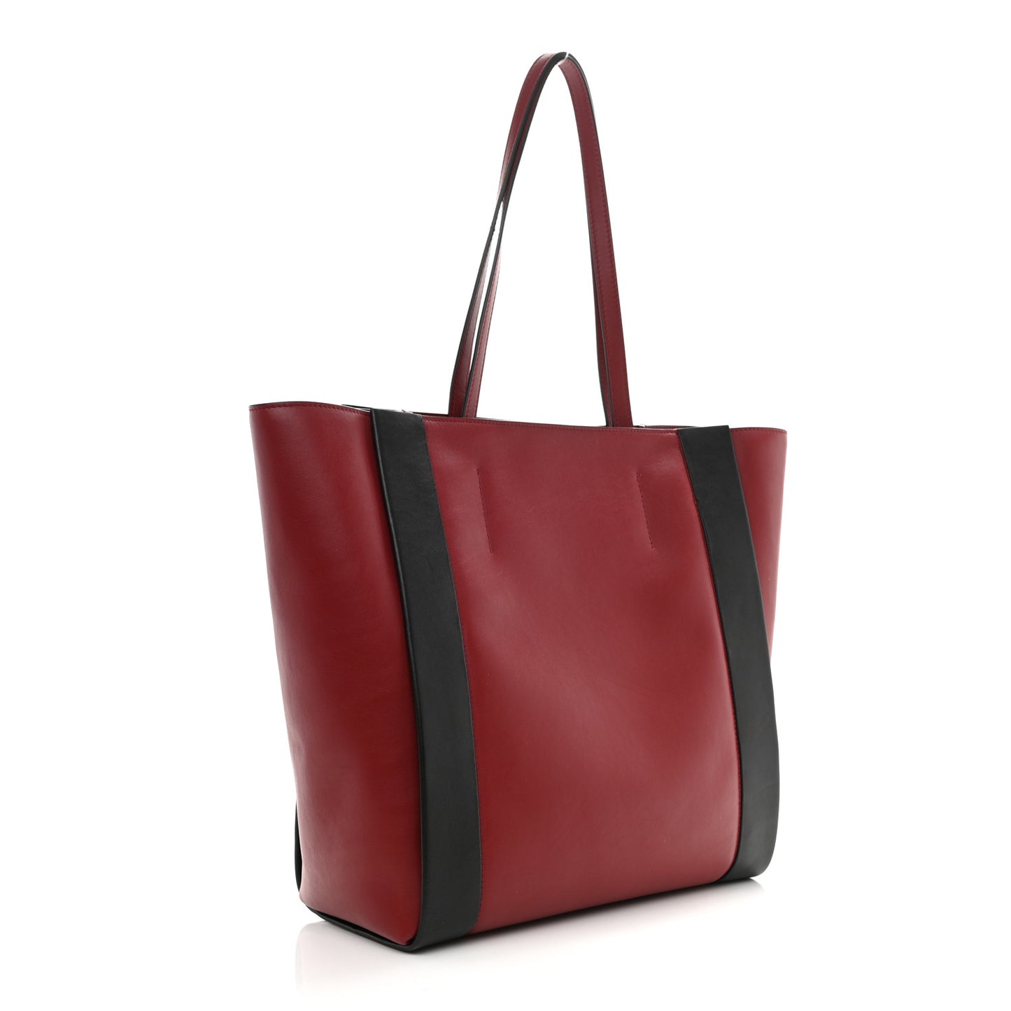Calfskin Embossed Signature Shopper Black Red