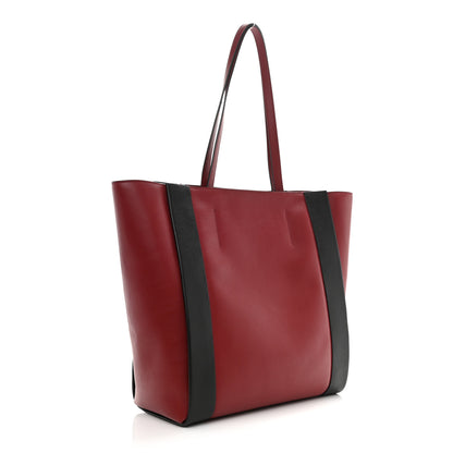 Alexander McQueen Calfskin Embossed Signature Shopper Black Red 3 of 9