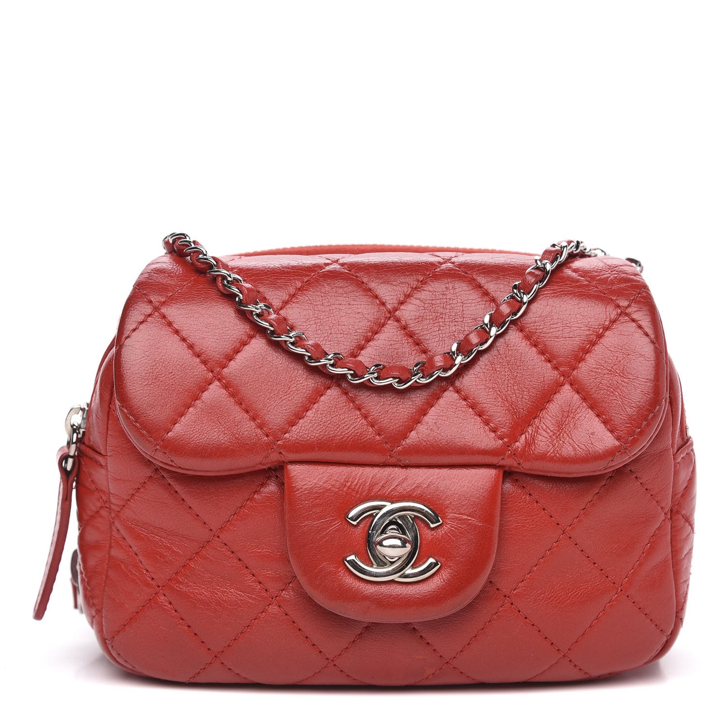 Lambskin Quilted WOC Mini Flap Red